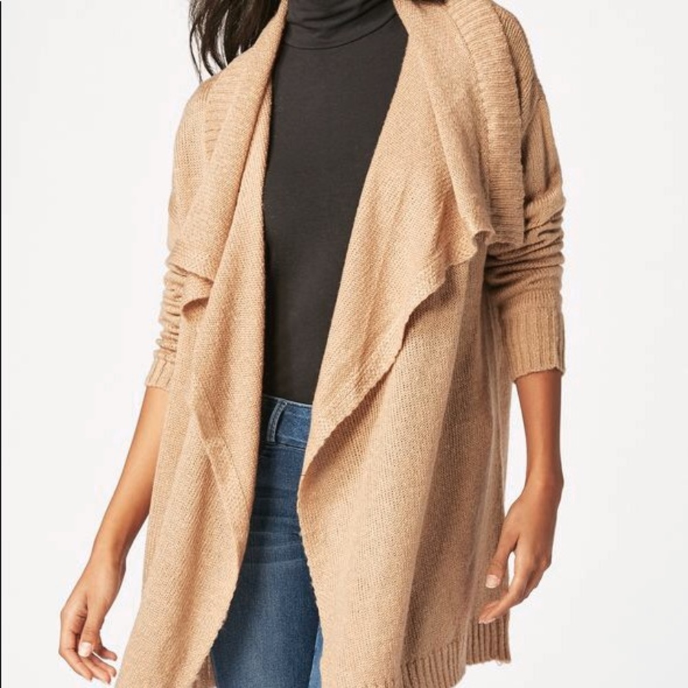 Drape Front Cardigan Cappuccino